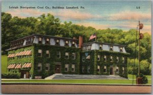 Lansford, Pennsylvania Postcard Lehigh Navigation Coal Co. Building Linen 