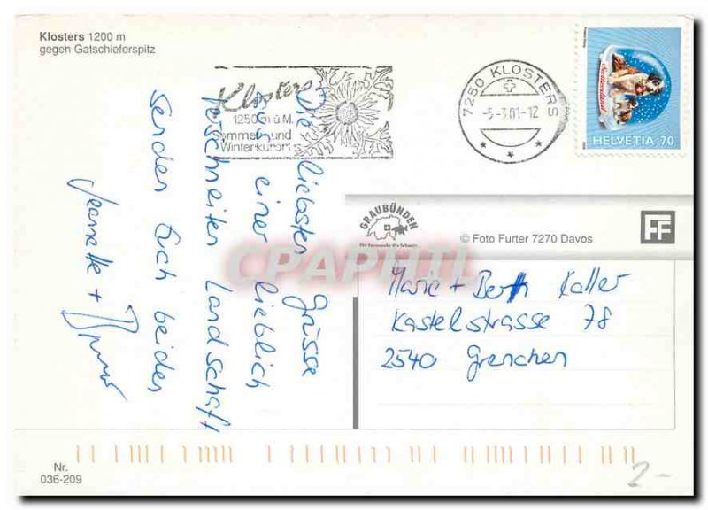 Modern Postcard Klosters