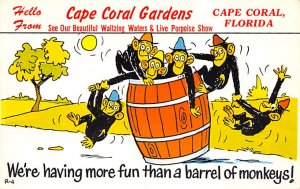 Monkey Post Card Monkey Comic Cape Coral, Florida, USA Unused