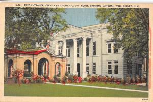 Shelby North Carolina Cleveland Co Court House linen antique pc Z16305