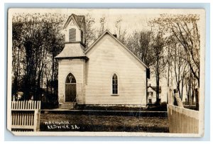 1913 View Of M.P. Church Keswick Iowa IA RPPC Photo Posted Antique Postcard