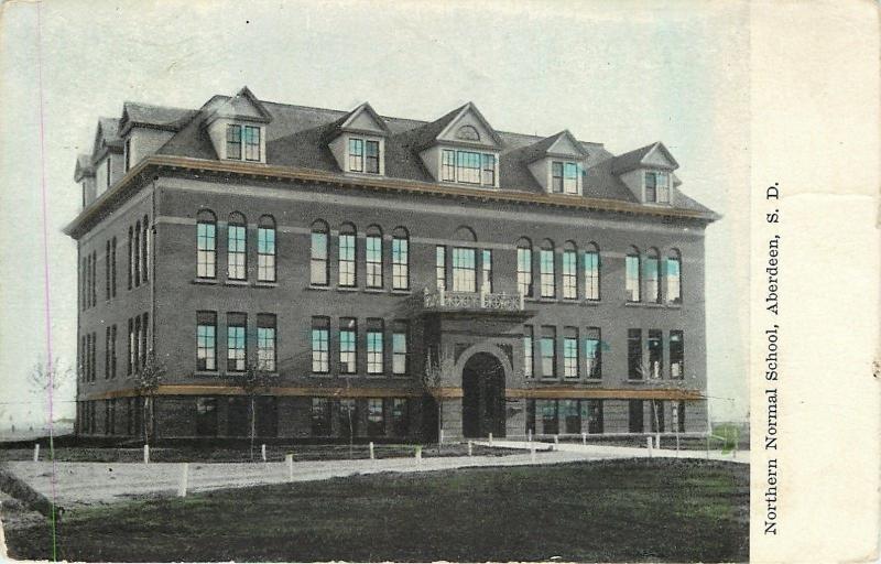 Aberdeen South Dakota~8 Dormers~Northern Normal School~1910 Postcard 