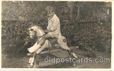 Child Children with Rocking Horse Unused 