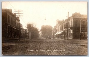 Earlville IL Dirt Ottawa St~FM Edgett Furniture?~Wallace House~1908 Fritz RPPC