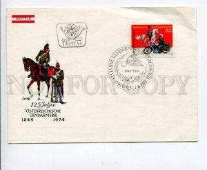 290606 AUSTRIA 1974 year POLICE gendarmerie motorcycle First Day COVER