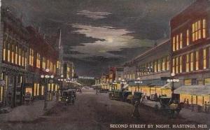 Nebraska Hastings Second Street By Night
