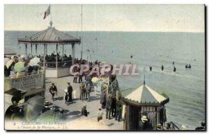 Old Postcard Cabourg The kiosk is the hour of music