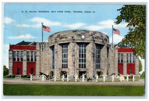 1943 Front View US Naval Reserve Bay View Park Toledo Ohio OH Vintage Postcard