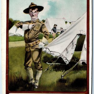 c1910s Fellow Thinks He Looks Like Napoleon Comic Postcard Military Soldier A76