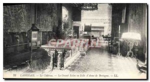 Old Postcard Langeais Castle The great room or living room of Anne of Brittany