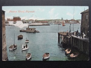 Devon PLYMOUTH Phoenix Wharf showing STEAM FERRY BOAT c1906 Postcard