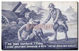 Postcard Old Car t & # 39th Army not happy Frere