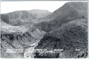 c1940s US Hwy 60, AZ Birds Eye RPPC Springerville Globe Canyon Real Photo A132