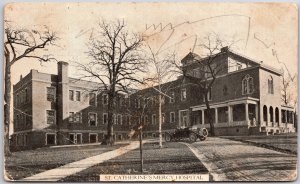 Saint Catherine's Mercy Hospital Antique Medical Building Postcard