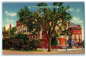 c1940 Hotel De Soto JB Pound President Hotels Exterior Savannah Georgia Postcard