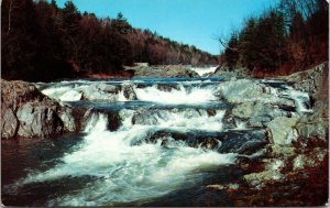 Rapids Ottauquechee River Vermont Quechee Gorge Waterfall Postcard VTG UNP  