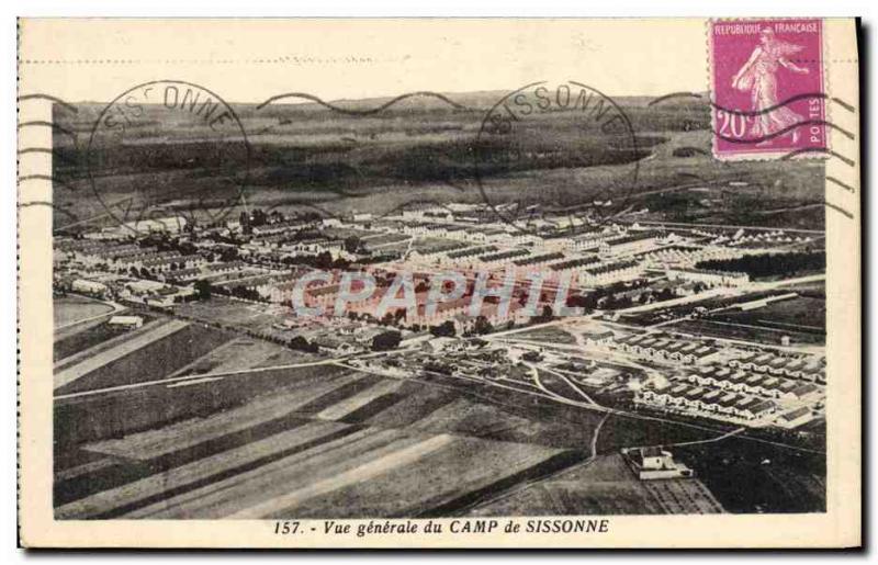 Old Postcard General view of the Camp of Sissonne Army