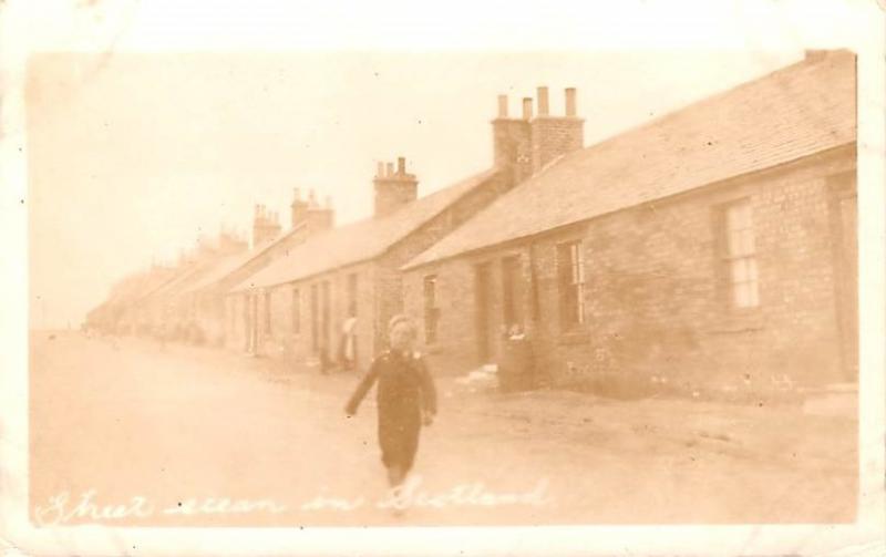 Scotland, UK Old Vintage Antique Post Card Street Scene Real Photo Unused