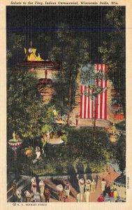 Wisconsin Dells WI   STAND ROCK INDIAN CEREMONY~FLAG SALUTE  Native Americana