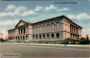 Art Institute, Ferguson Fountain, Chicago, art museum, school, founded Postcard