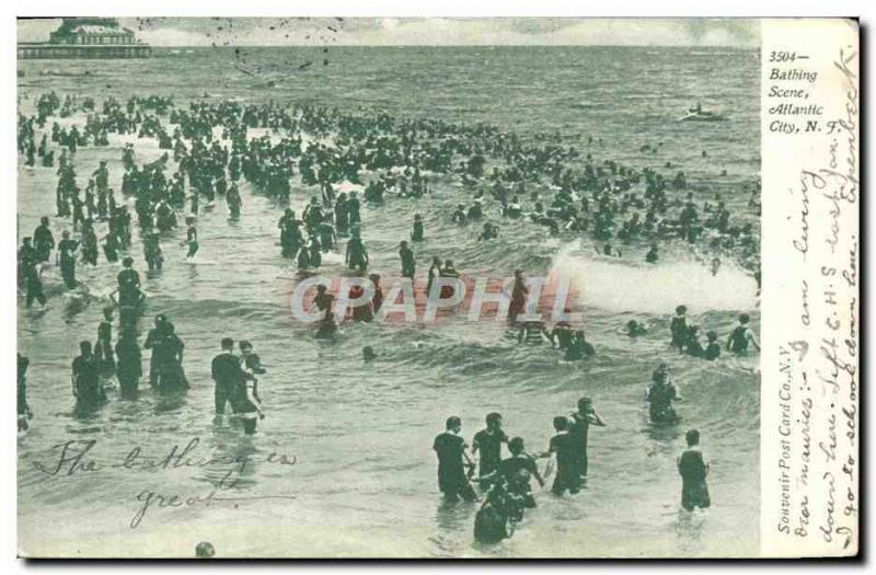 CPA Bathing Scene Atlantic City N J