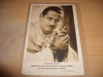 GERALDO AND HIS GAUCHO TANGO BAND,SIGNED RP POSTCARD