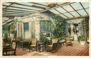 Postcard C-1910 Massachusetts Greenfield Sun Parlor Weldon Hotel MA24-1537