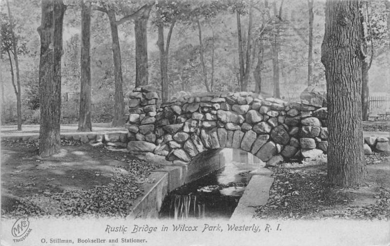 Rhode Island Westerly  Rustic Bridge in Wilcox Park