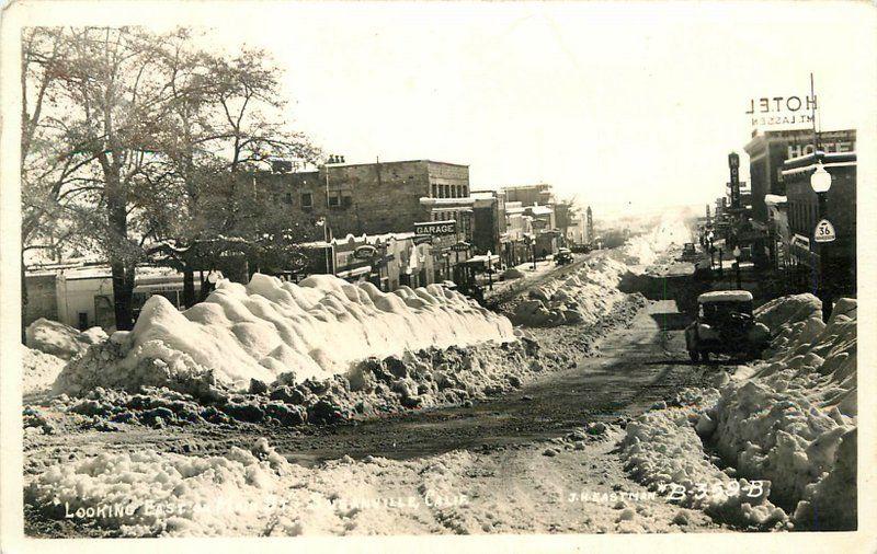 Autos 1930s Susanville California Winter Scene Eastman RPPC real photo 549