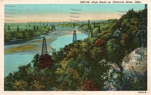 Vintage Postcard 1948 High Bluffs Towers Forest Cimarron River Oklahoma ONC Pub.