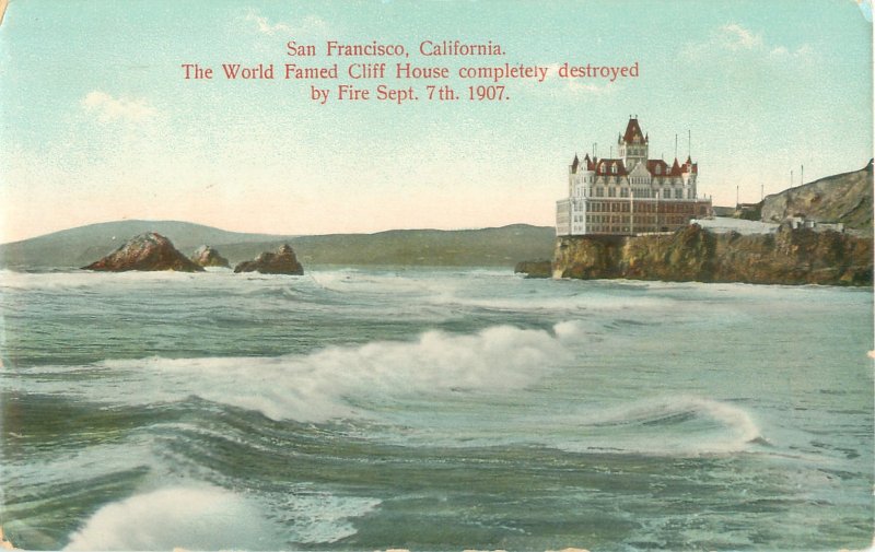 San Francisco CA Cliff House (Burned Down in 1907) Vintage Postcard
