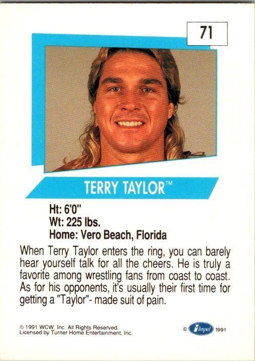 1991 WCW Wrestling Card Terry Taylor sk21137