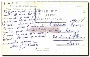Old Postcard Île d'Yeu Vieaux Chateau and the Savage Sea