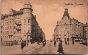 Sweden Stockholm Torsgatan Vintage Postcard C111