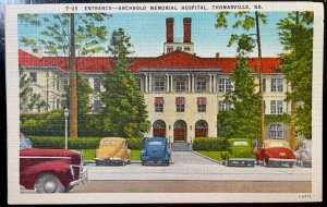 Vintage Postcard 1930-1945 Archbold Memorial Hospital, Thomasville, GA (GA)