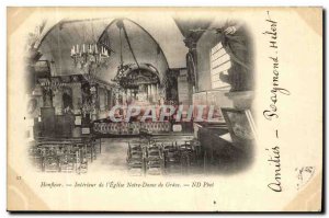 Old Postcard Honfleur Interior of the Church of Our Lady of Grace