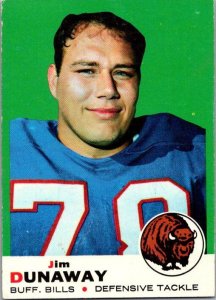 1969 Topps Football Card Jim Dunaway Buffalo Bills sk5427