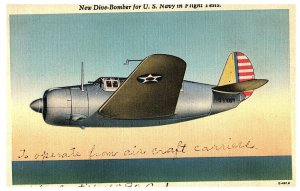 The Curtiss XSB2C1 New Dive Bomber for US Navy Airplane Postcard