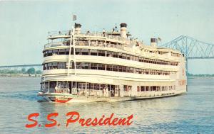 New Orleans Louisiana~SS President Sightseeing Steamer~Mississippi River~1960s 