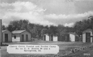 Springfield Illinois 1930s Cherry Grove Tourist Trailer Camp Postcard 24-7985