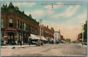 MARION IA SEVENTH AVE. ANTIQUE POSTCARD