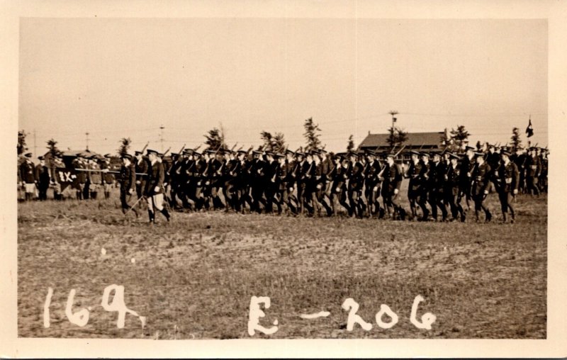 Soldiers In Uniform Marching Real Photo