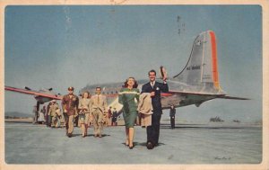 AMERICAN AIRLINES IVAN DMITRI PHOTO AIRPLANE ADVERTISING POSTCARD (1940s)
