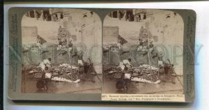 3157476 India BENARES Bathing & Burning Hindu DEAD STEREO PHOTO