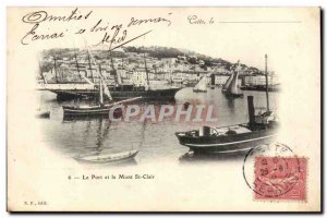 This - Sete - the Port and Mont St Clair - boat - Lily Boyer - Old Postcard