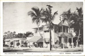 Postcard Flamingo Motel, U.S. No. 1 at North Beach in Key West, Florida