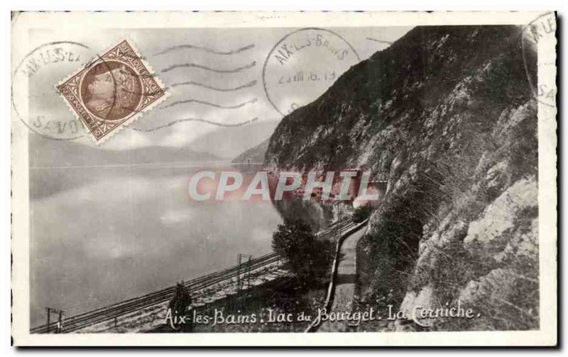 Old Postcard Aix les Bains Lake Bourget The cornice