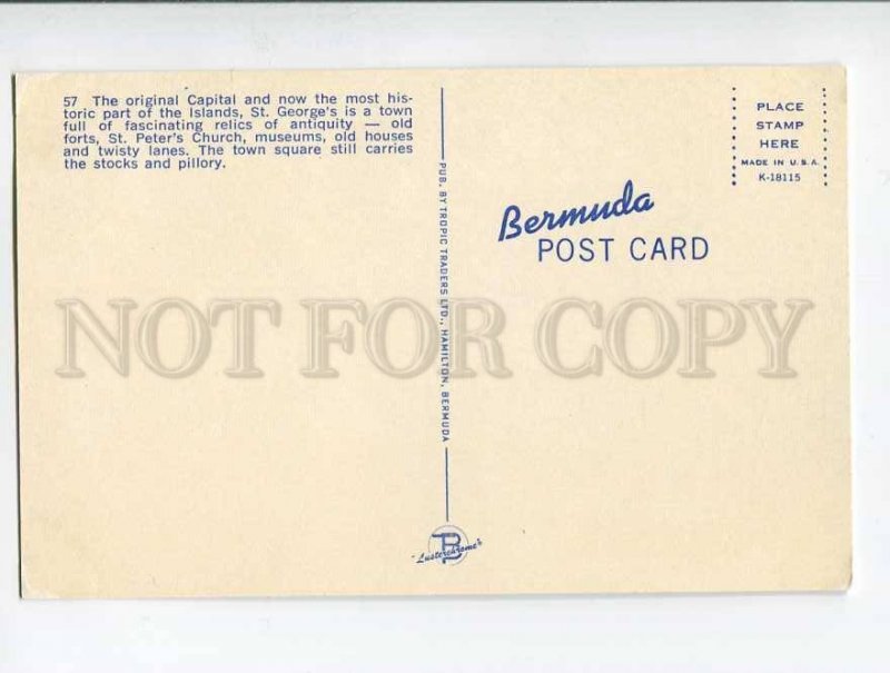 287006 BERMUDA Bank museum Vintage postcard