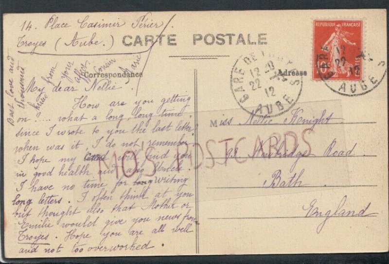 Genealogy Postcard - Knight? - 93 Newbridge Road, Bath, Somerset  RF6025