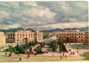 154866 Albania TIRANA Skanderbeg Square old postcard